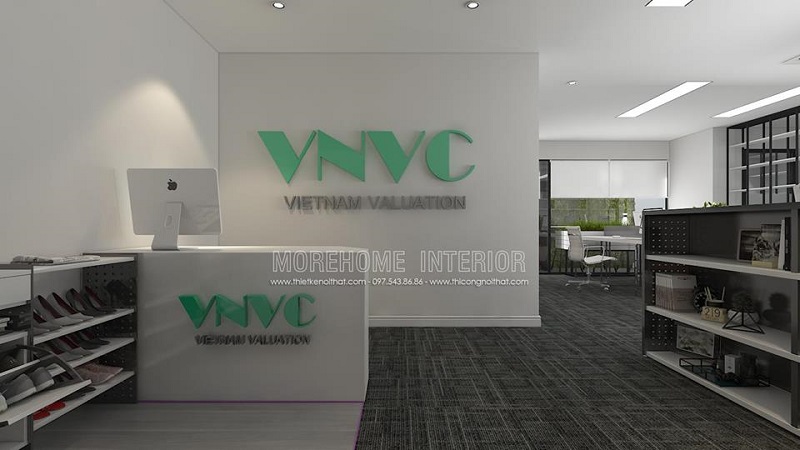 Mẫu thiết kế quầy lễ tân văn phòng cao cấp VNVC